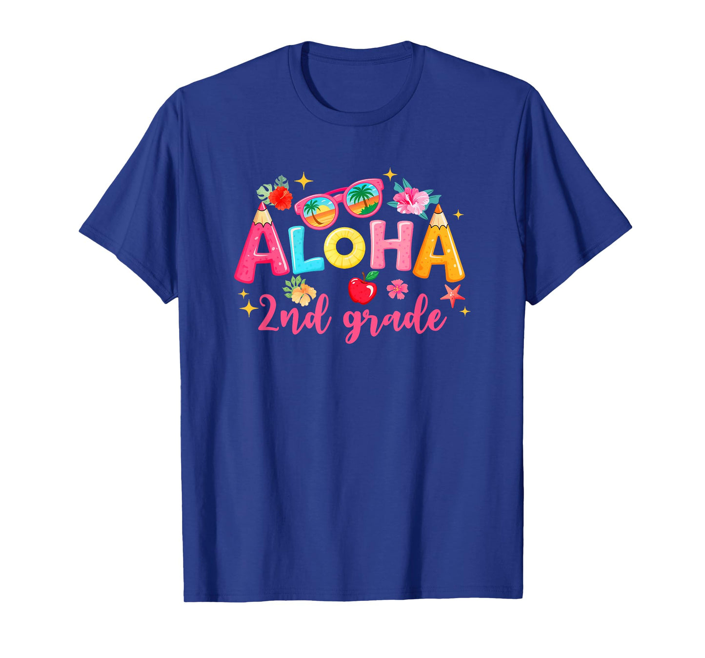 Aloha 2Nd Grade Summer Vacation Beach Teacher School Student T-Shirt