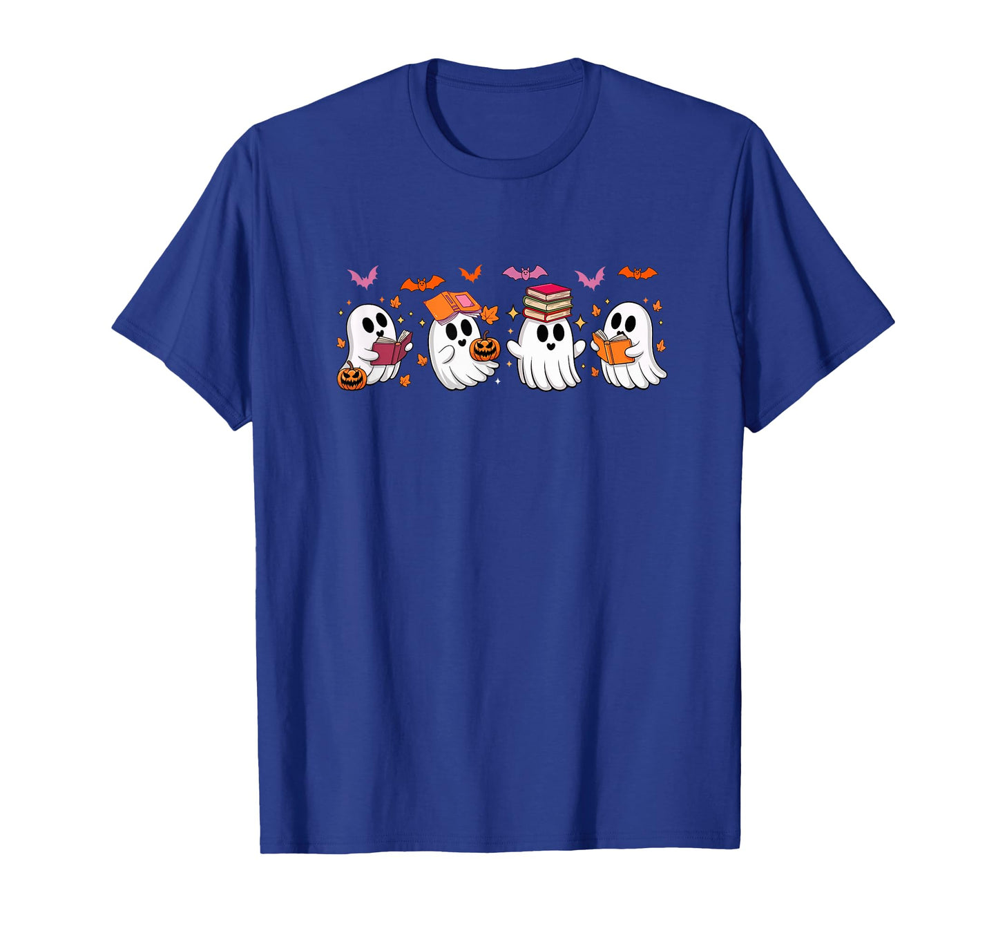 Halloween Group Boo Ghosts Reading Books Bookworm Librarian T-Shirt