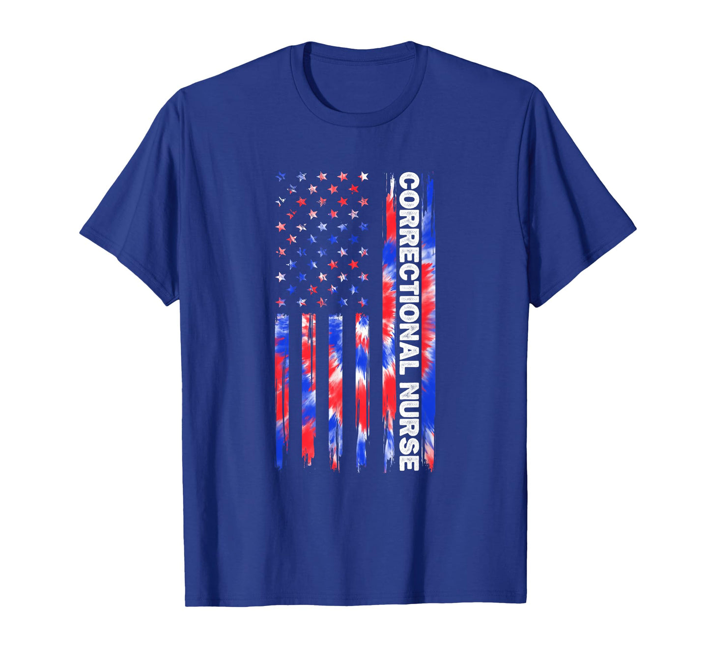 Correctional Nurse Nursing Tie Dye American Flag 4th Of July T-Shirt