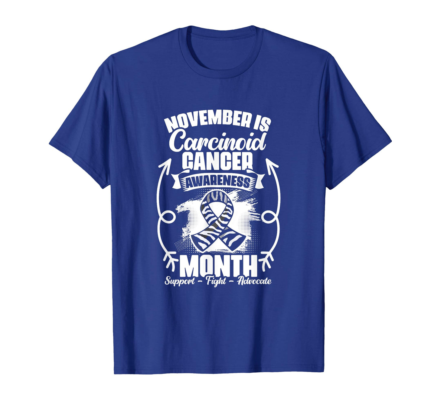 Zebra Ribbon November Carcinoid Cancer Awareness T-Shirt