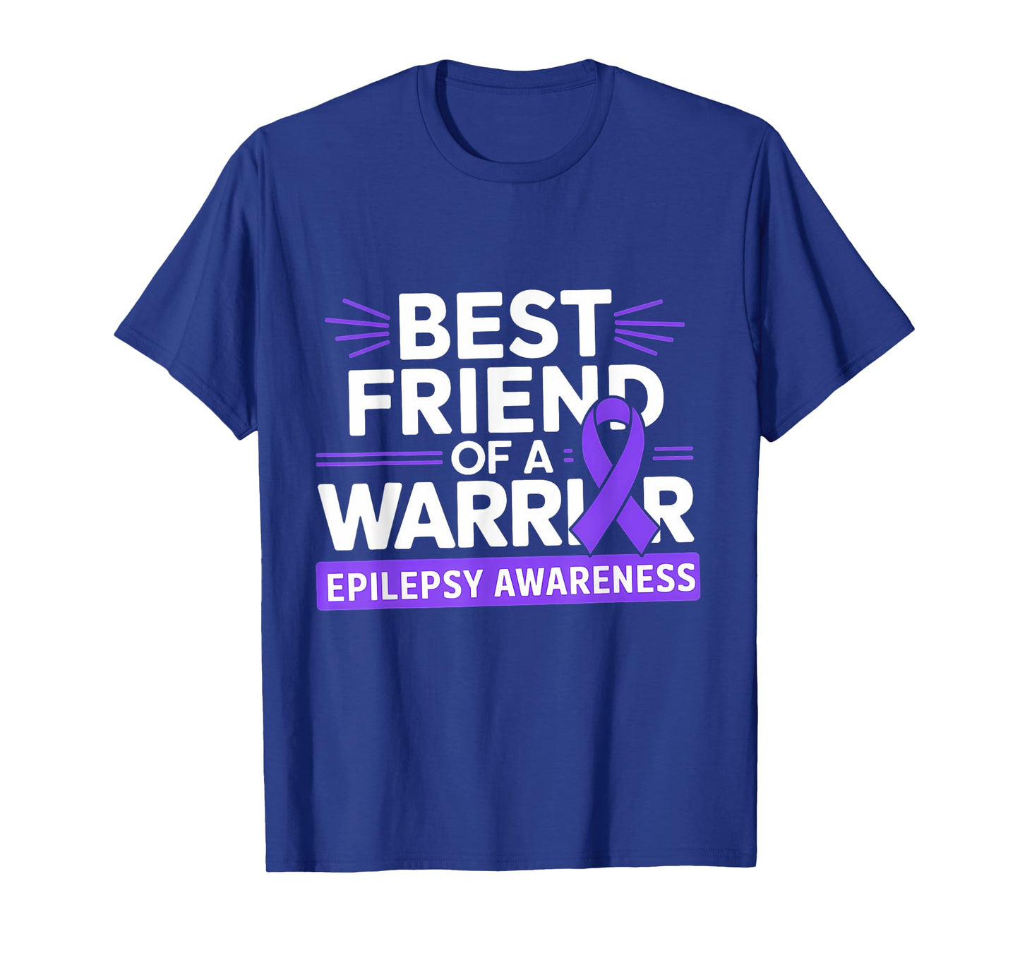 Best Friend Of A Warrior Purple Ribbon Epilepsy Awareness T-Shirt