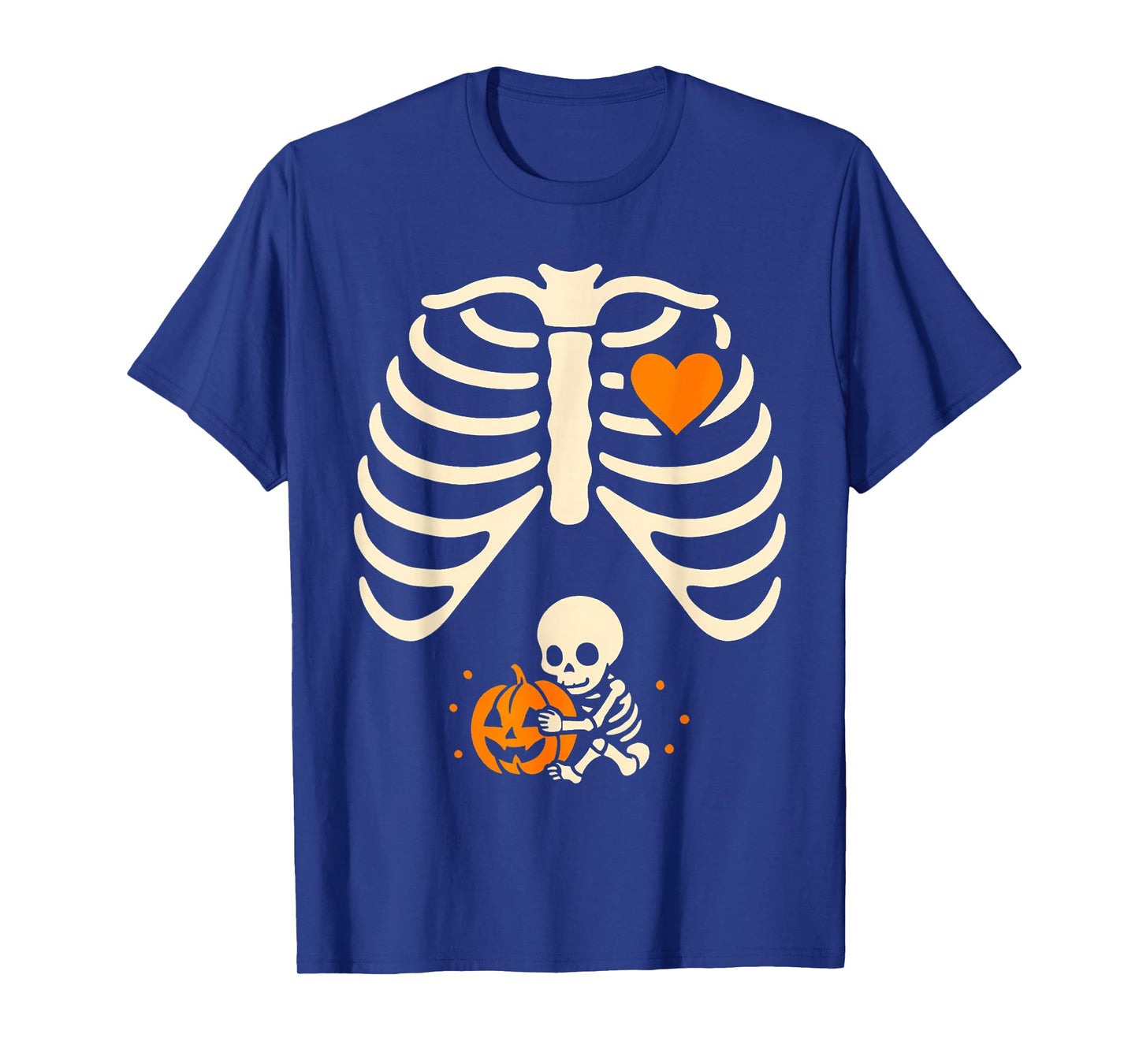 Funny Skeleton Baby Pregnant Xray Rib Cage Halloween Costume T-Shirt
