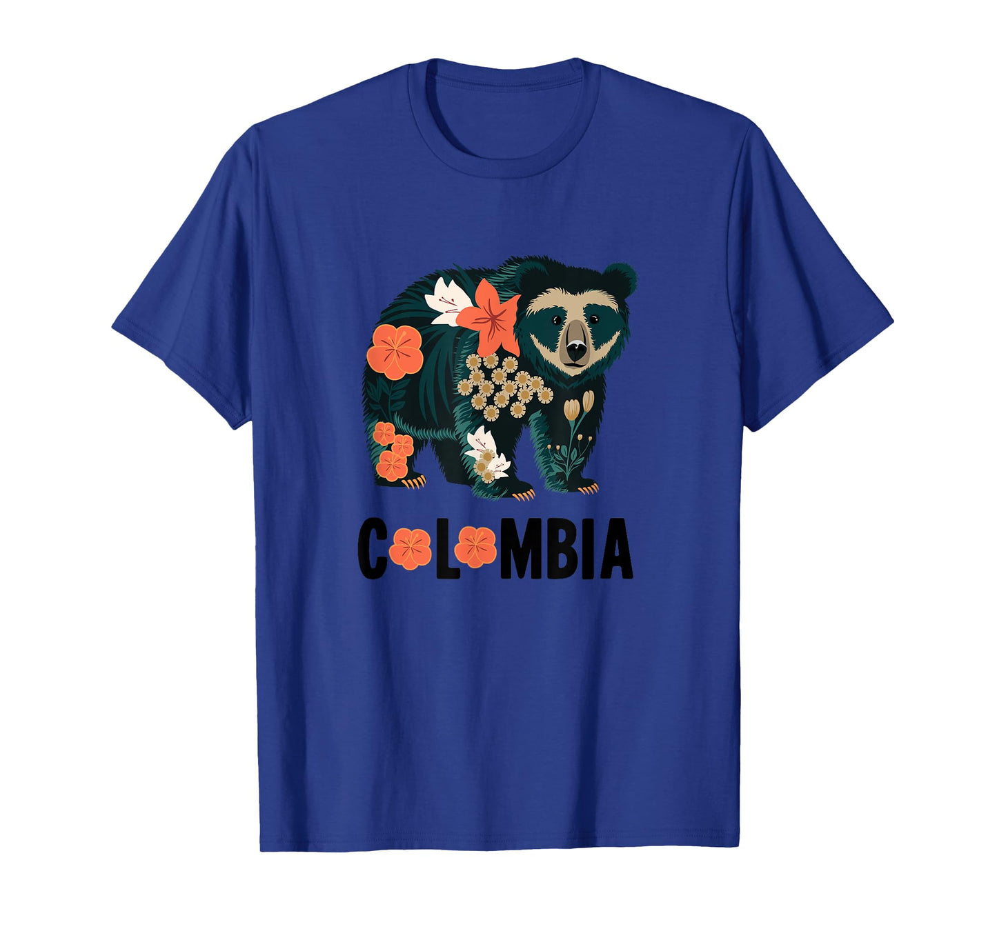 Spectacled Bear Colombia Floral Design - Colombian Nature T-Shirt