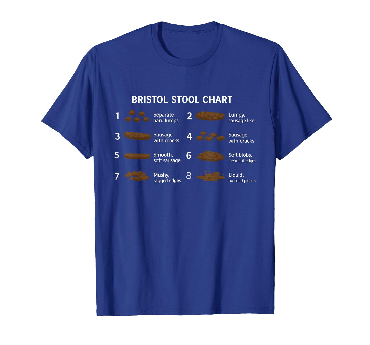 Funny Bristol Stool Chart Medical Humor Poop Types T-Shirt