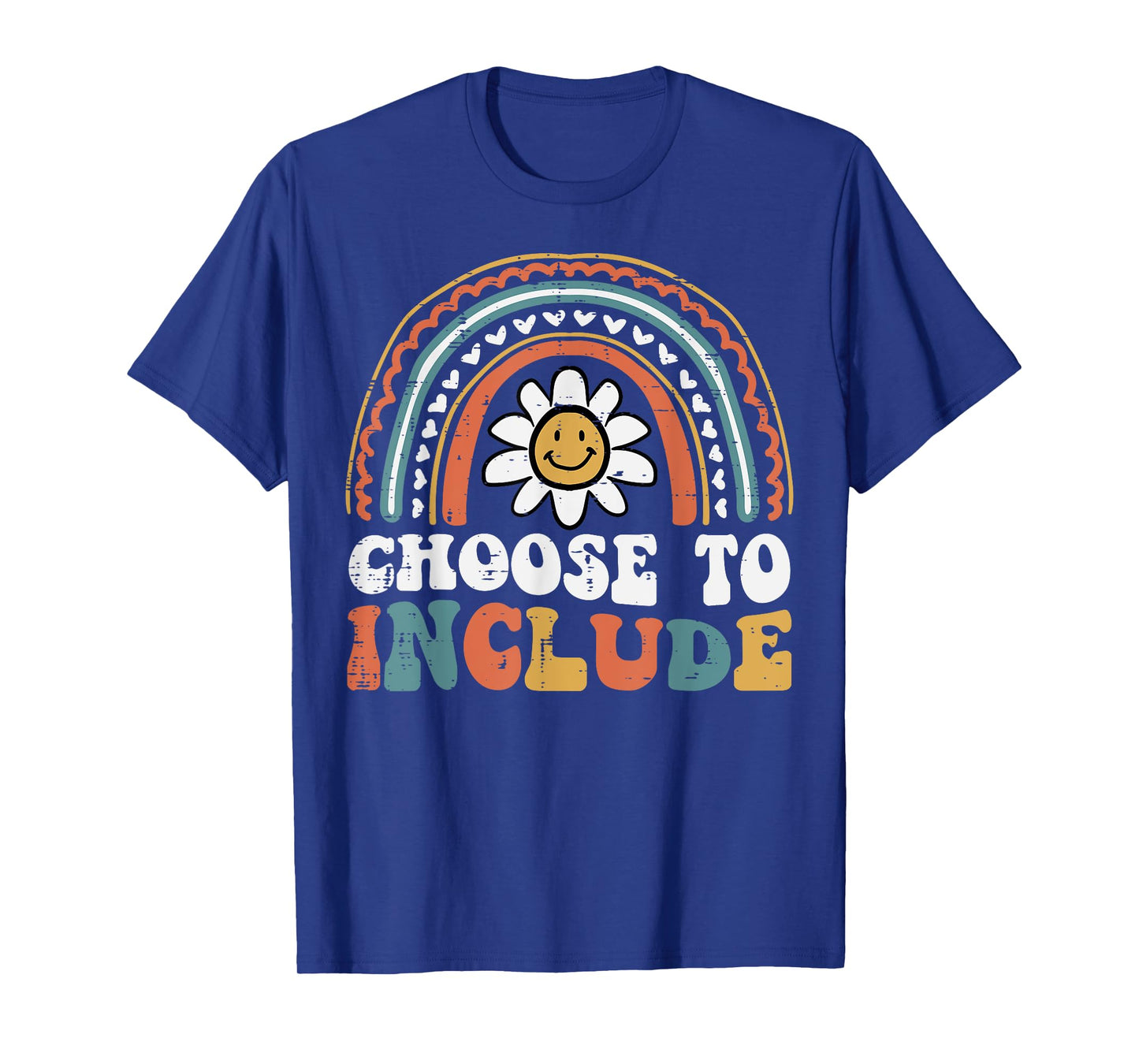 Sped Teacher Choose To Include Rainbow Retro Groovy Women T-Shirt