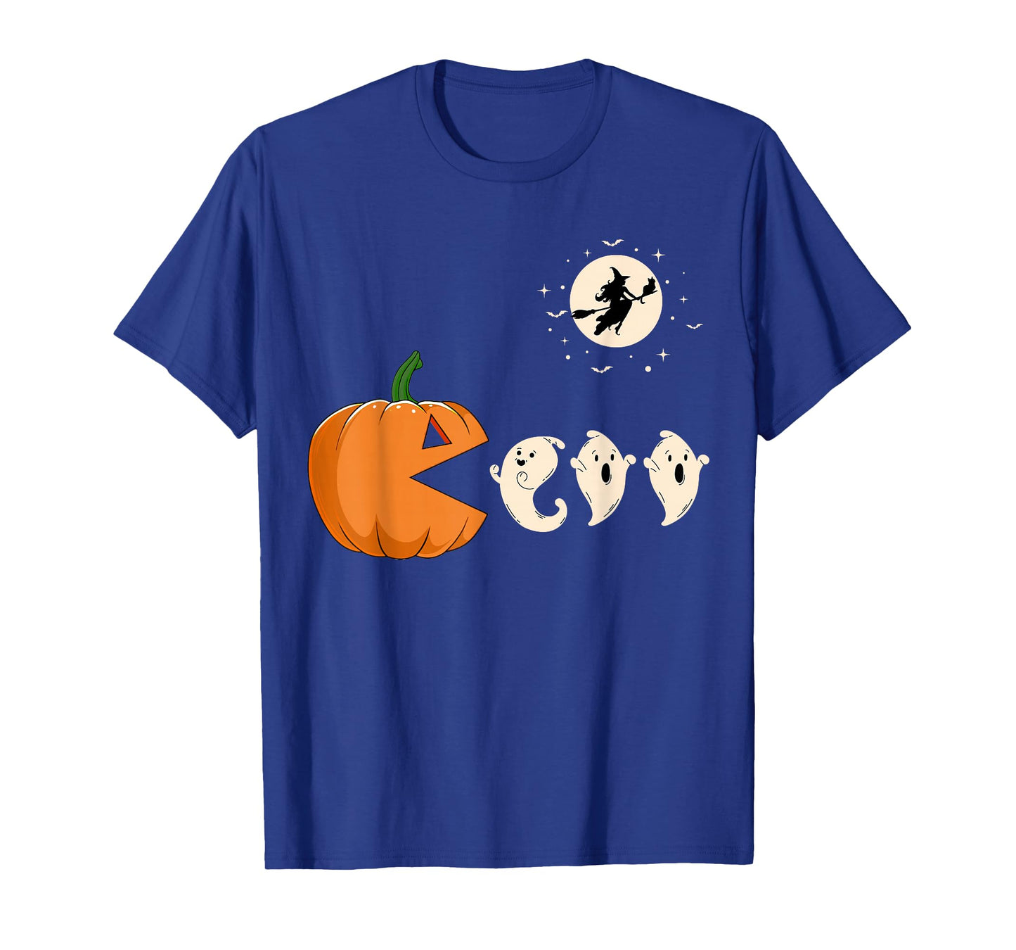 Kids Halloween Game Pumpkin Eating Ghost Costume Men Boys T-Shirt