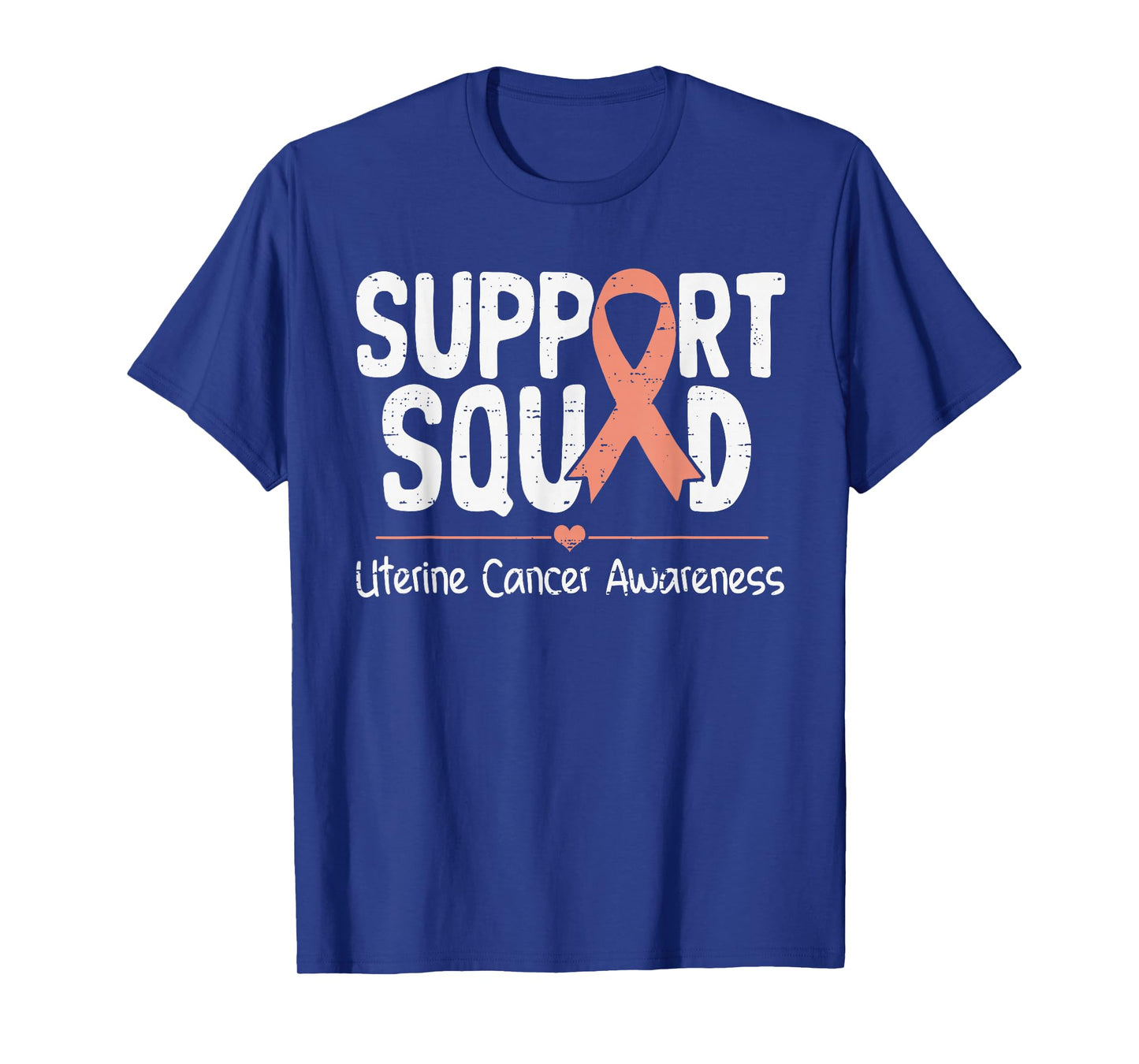 Support Uterine Cancer Awareness Ribbon Peach Men Women Kids T-Shirt