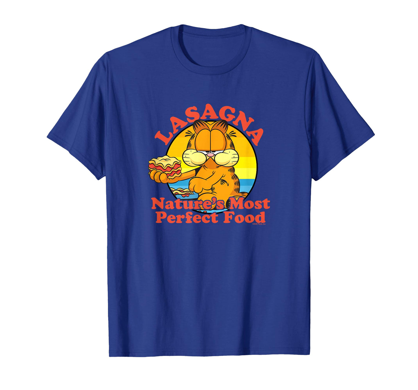 Garfield Lasagna Nature's Most Perfect Food Garfield Circle T-Shirt