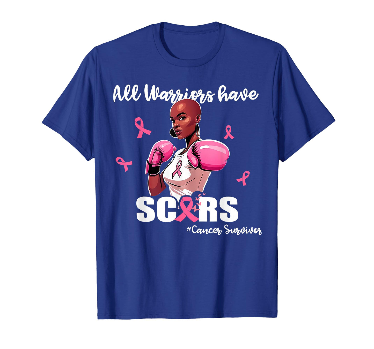 Women Black African American Fight Breast Cancer Pink Ribbon T-Shirt