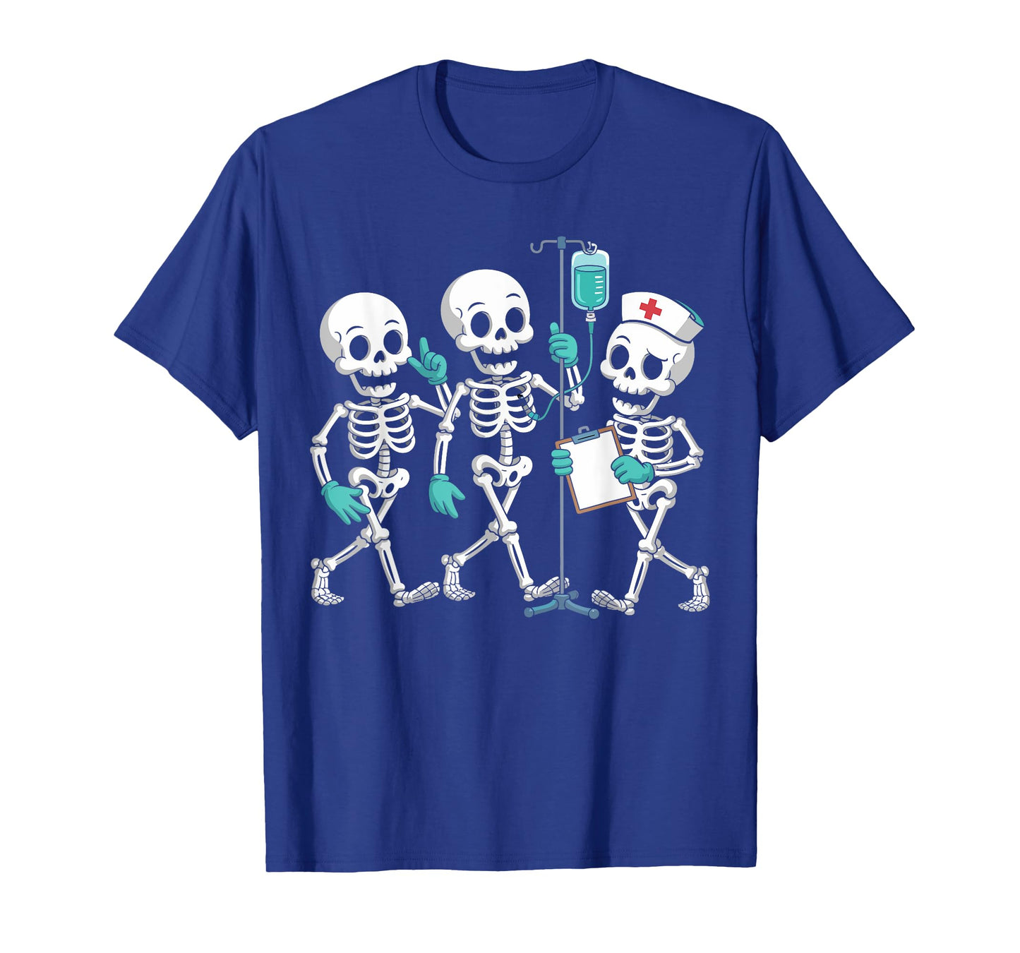 Funny Nurse Skeleton Halloween Medical Crew Gifts Men Women T-Shirt