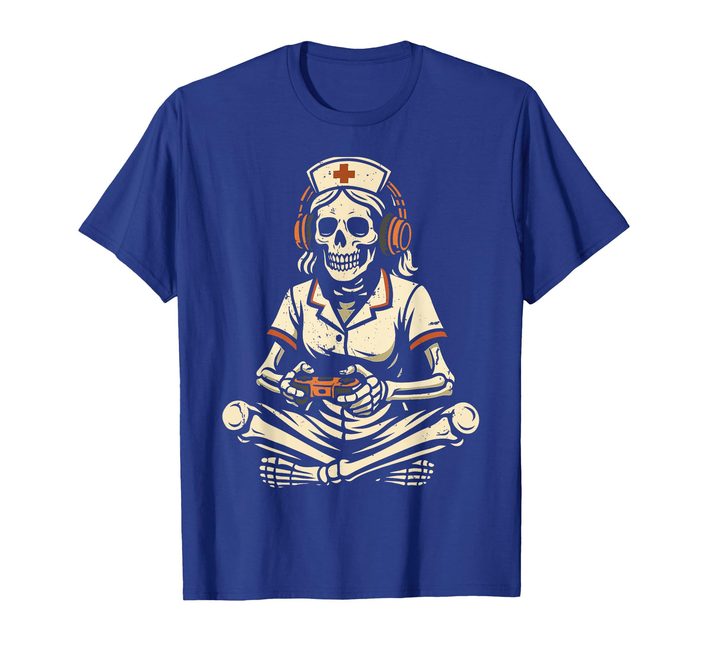 Halloween Nurse Skeleton Gamer Video Gaming Girls Women Kids T-Shirt