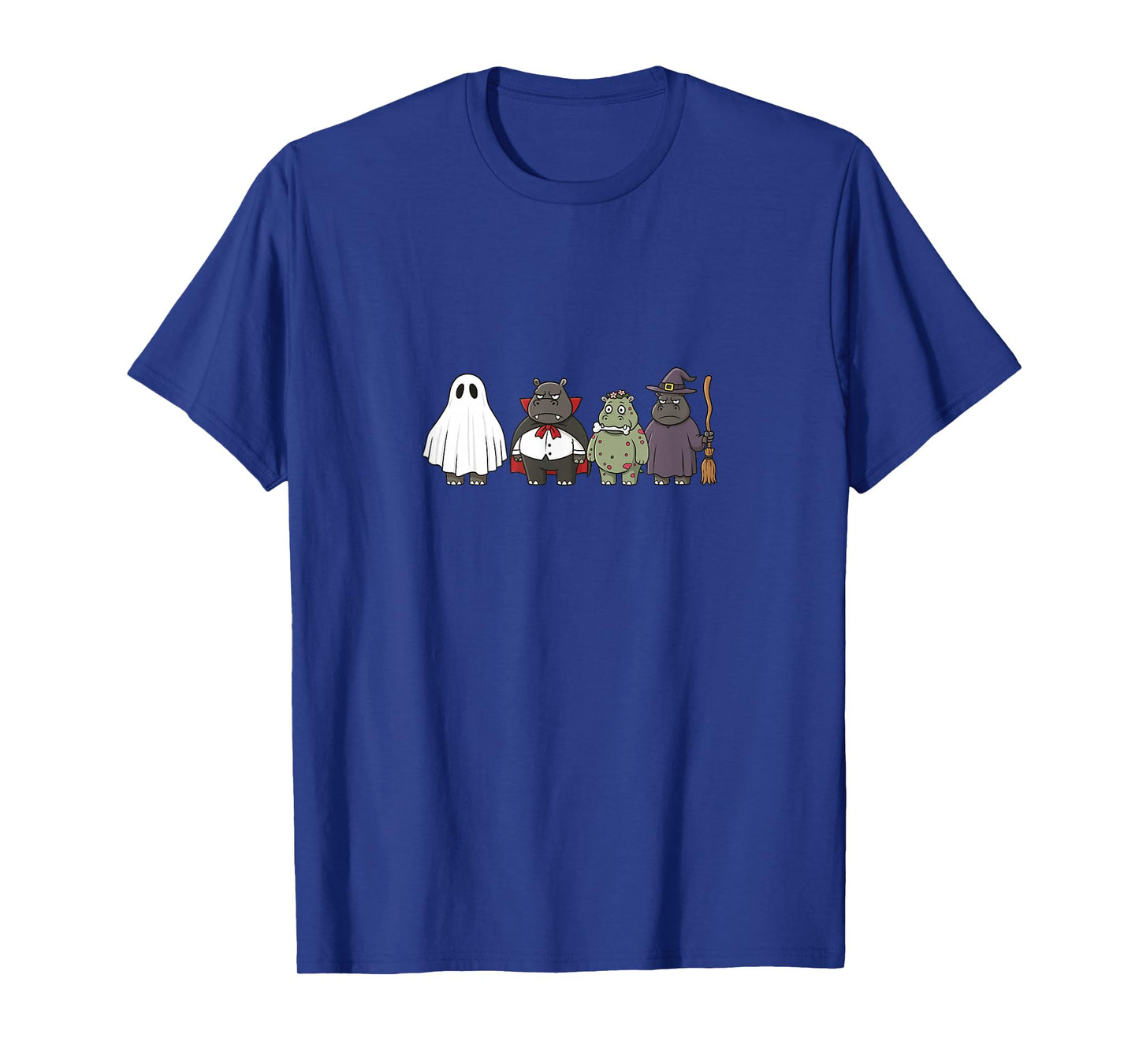 Funny Hippo Ghost Witch Zombie Halloween T-Shirt