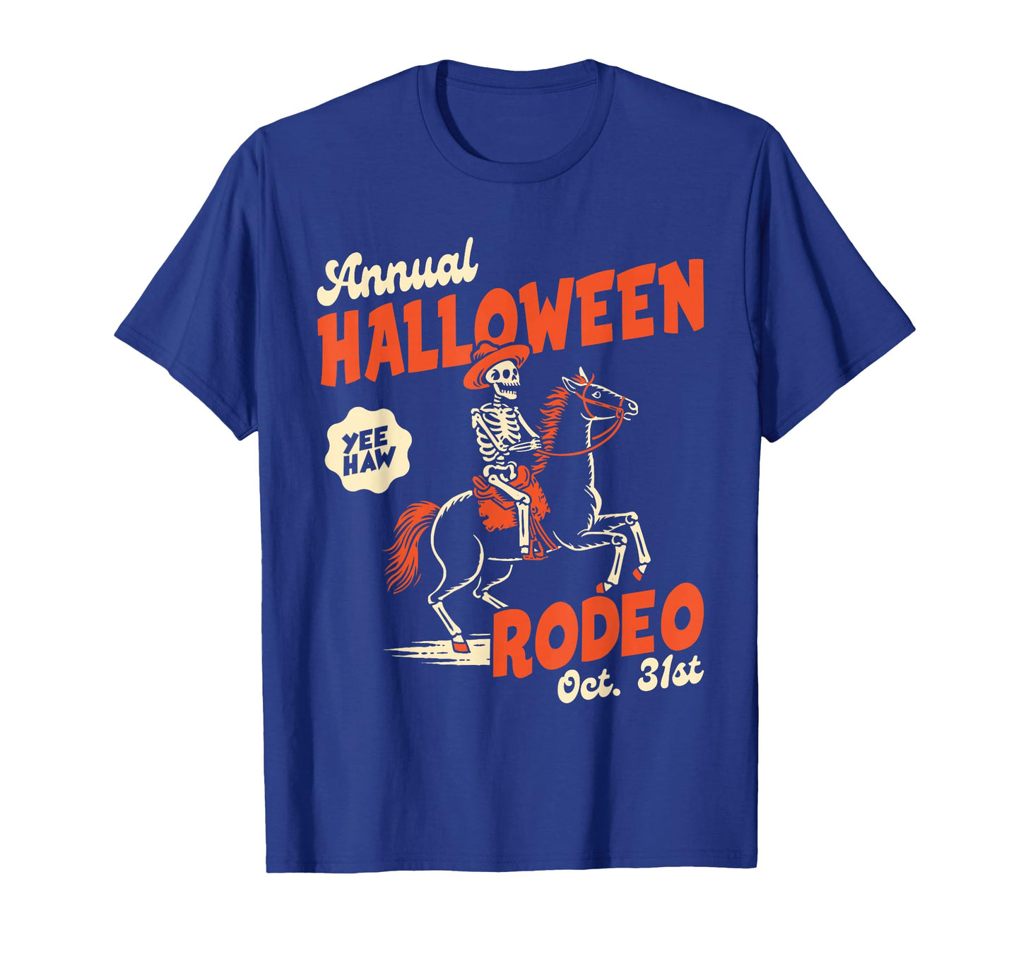 Halloween Rodeo Horse Western Cowboy Fall Autumn Skeleton T-Shirt