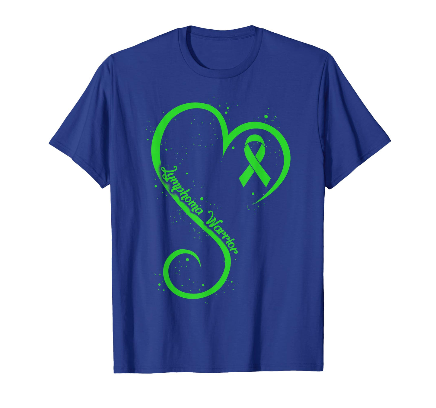 Non Hodgkins Lymphoma Warrior Heart Ribbon Lime Green Cancer T-Shirt