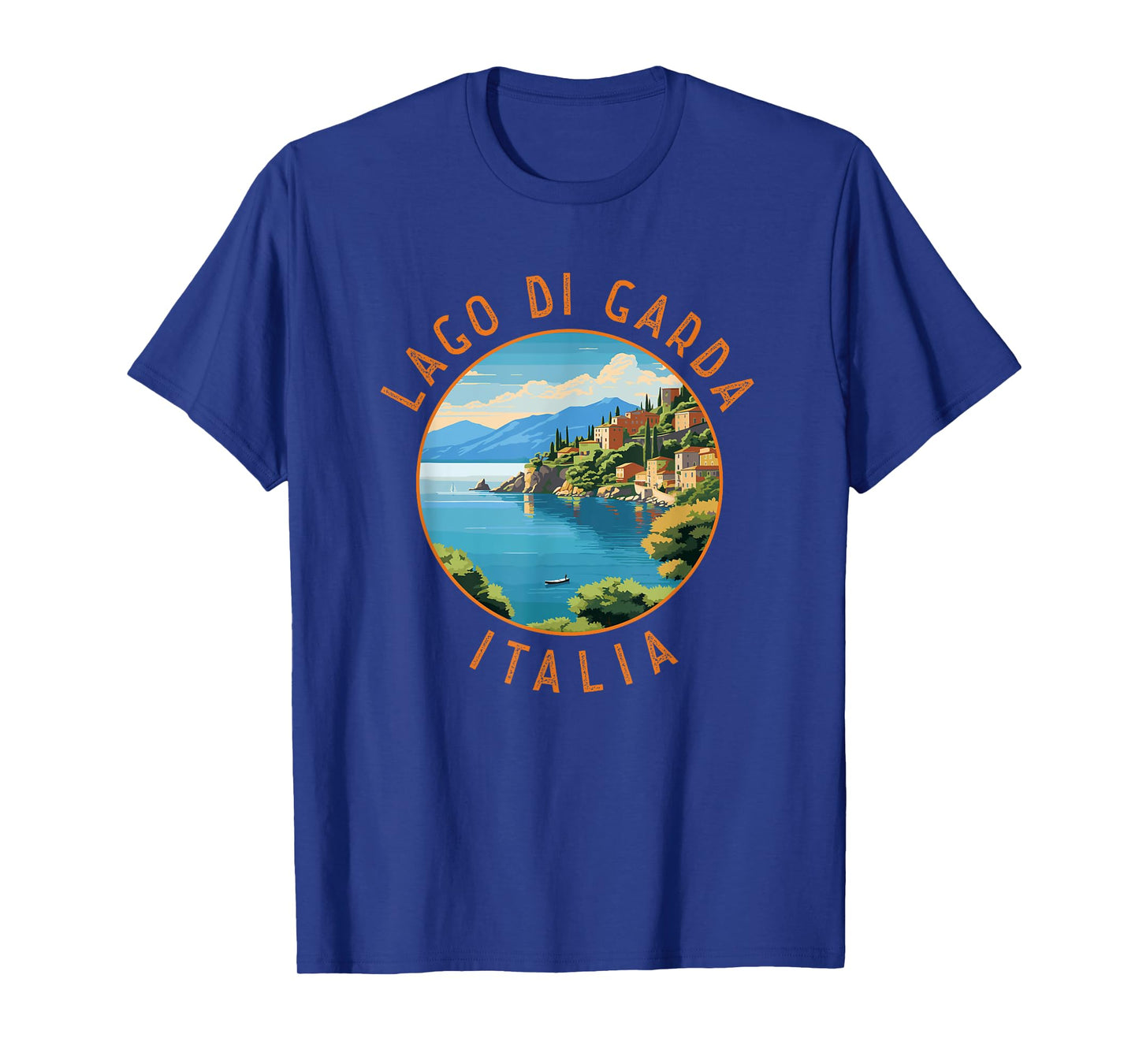 Lago di Garda Italia Retro Distressed Circle T-Shirt