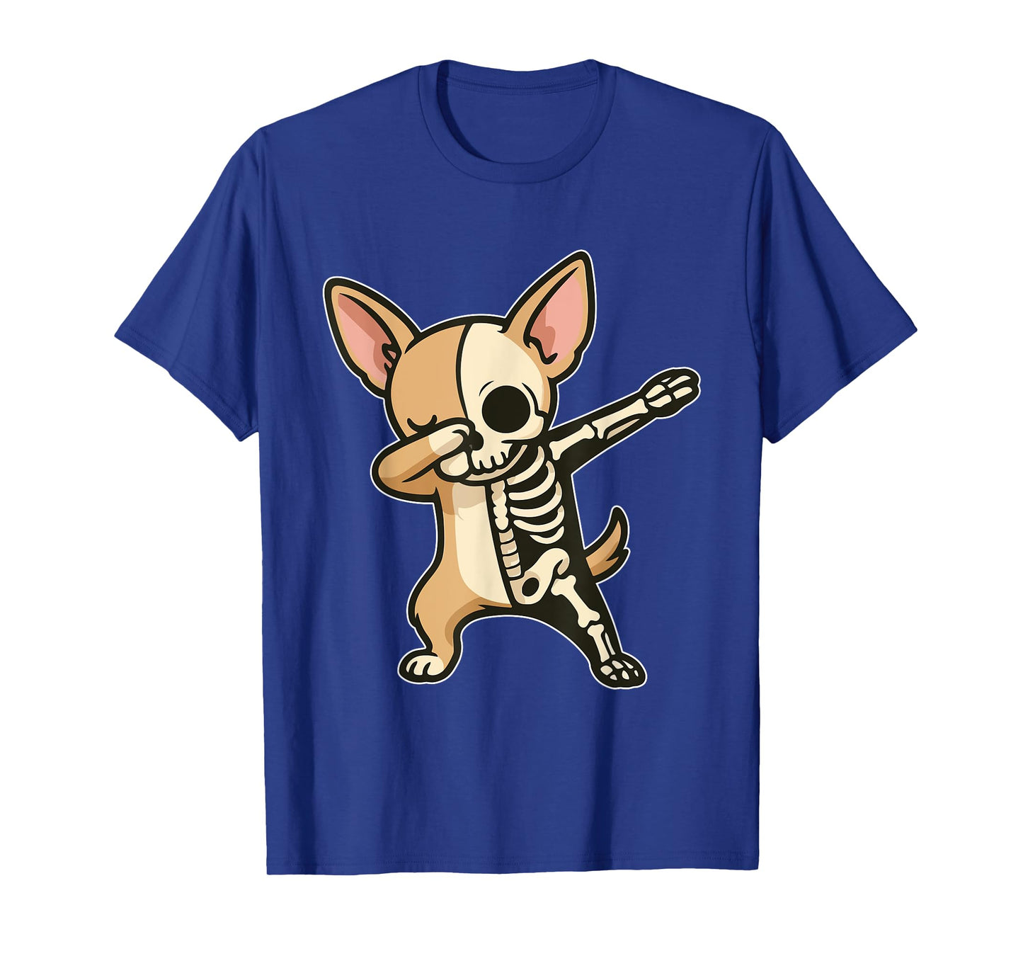Dabbing Chihuahua Half Skeleton Halloween Costume Owner T-Shirt