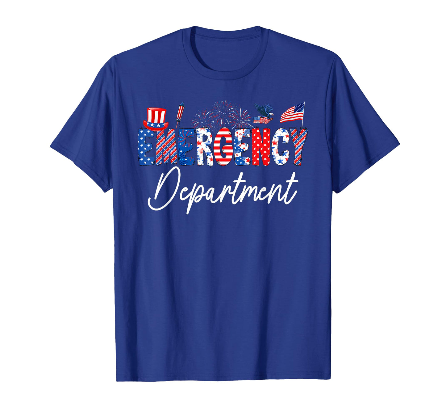 Funny Emergency Department ER Nurse USA Flag 4th Of July T-Shirt
