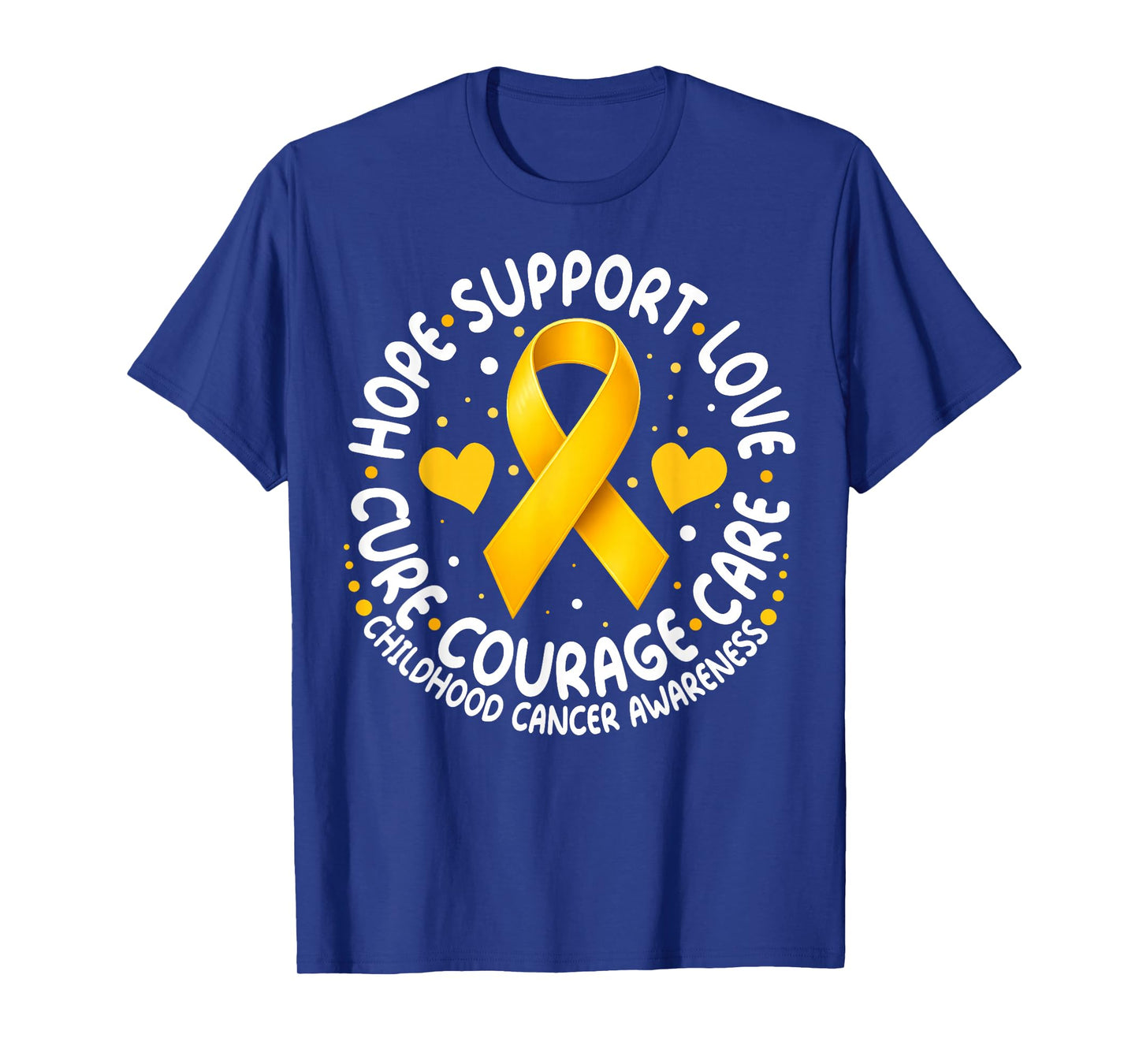 Gold Ribbon Childhood Cancer Awareness Family Support T-Shirt