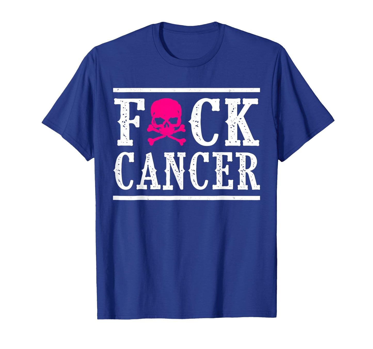 Fuck Cancer Skull And Crossbones Skeleton Breast Cancer T-Shirt
