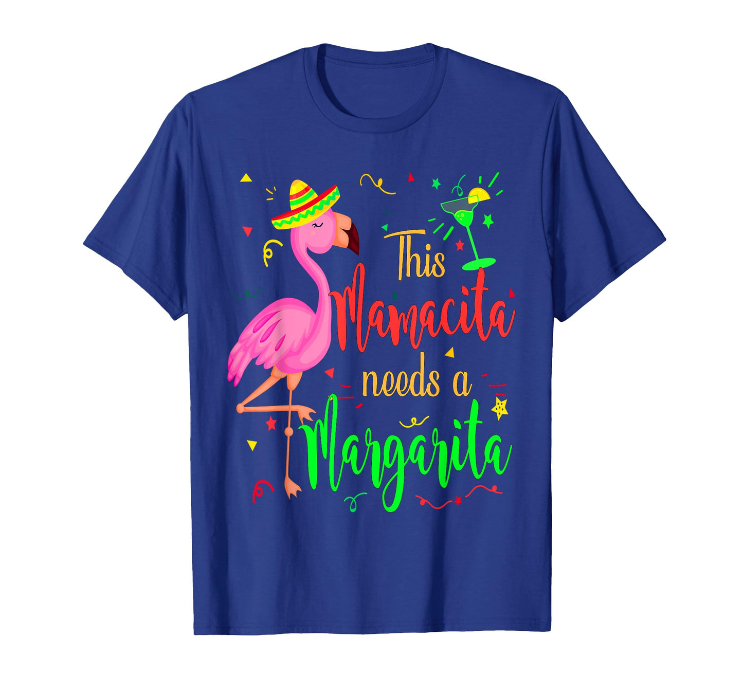 This Mamacita Needs a Margarita Flamingo Mom T-Shirt