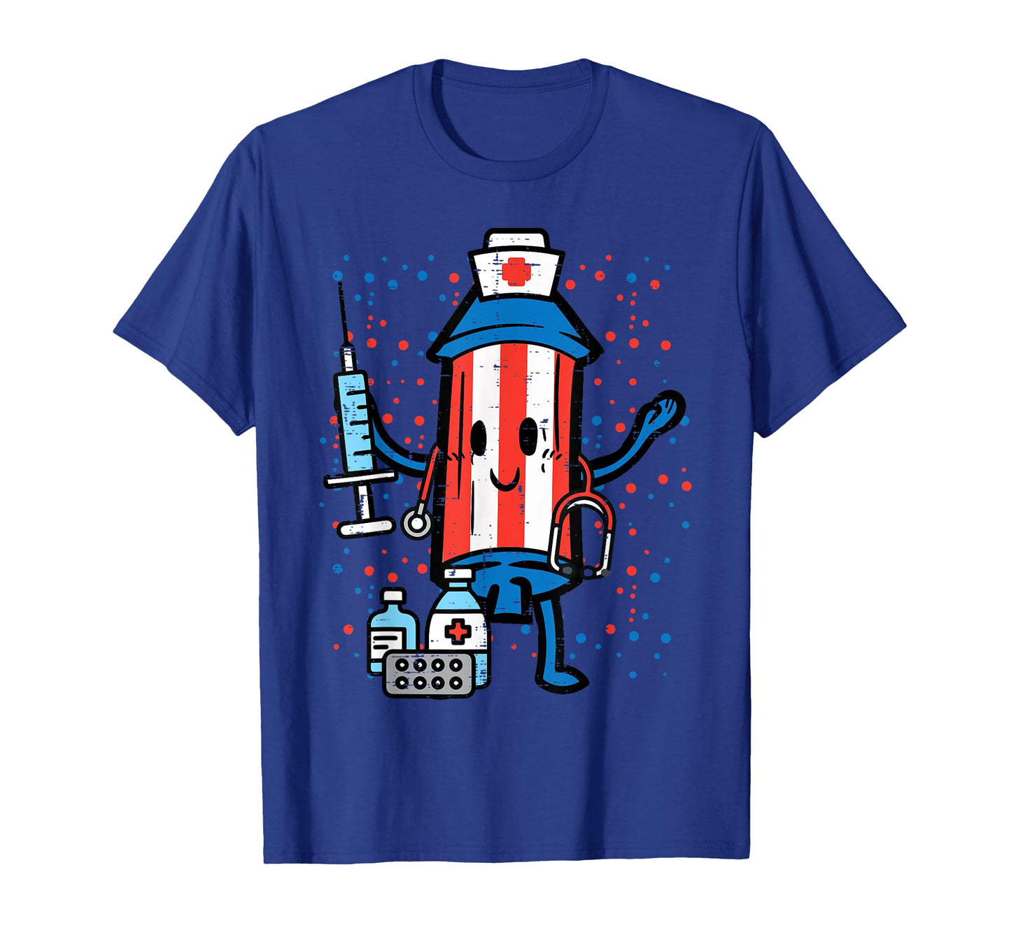 4th Of July Firecracker Nurse Funny America Scrub Top Women T-Shirt