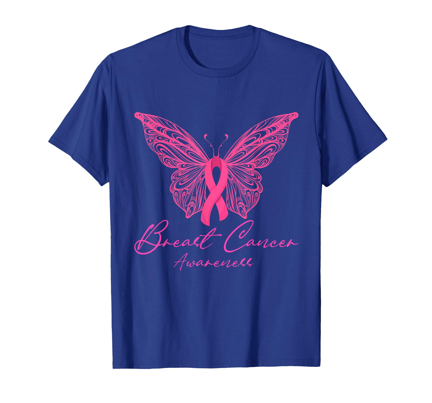 Breast Cancer Awareness Pink Butterfly Pink Ribbon Women T-Shirt