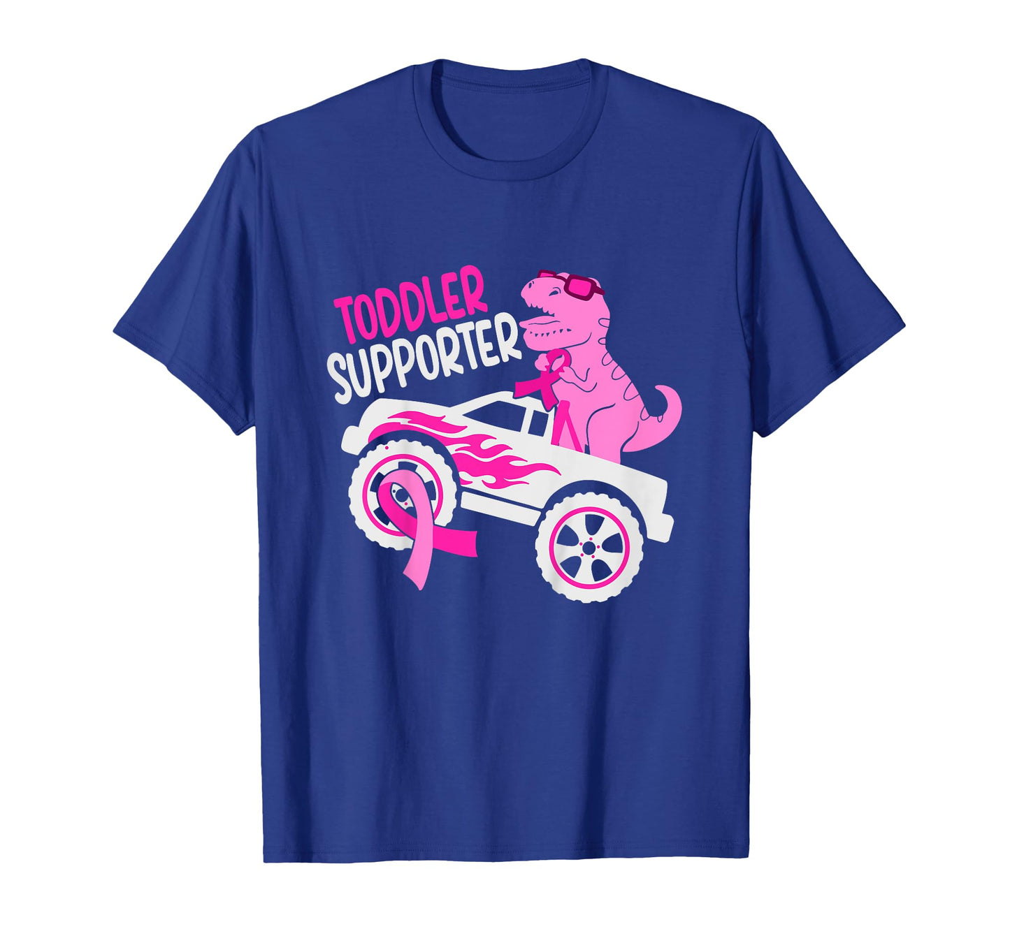 Kids Toddler Supporter T-Rex Kids Breast Cancer Awareness Boys T-Shirt