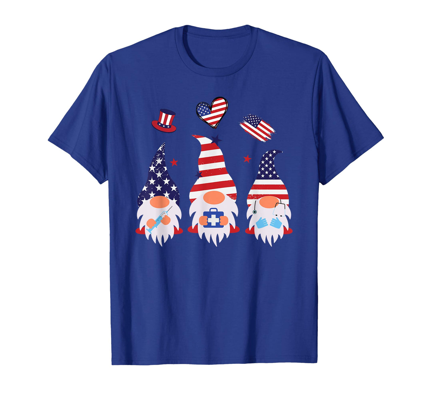 American Gnomes Nurse 4th Of July Scrub Top Patriot Women T-Shirt