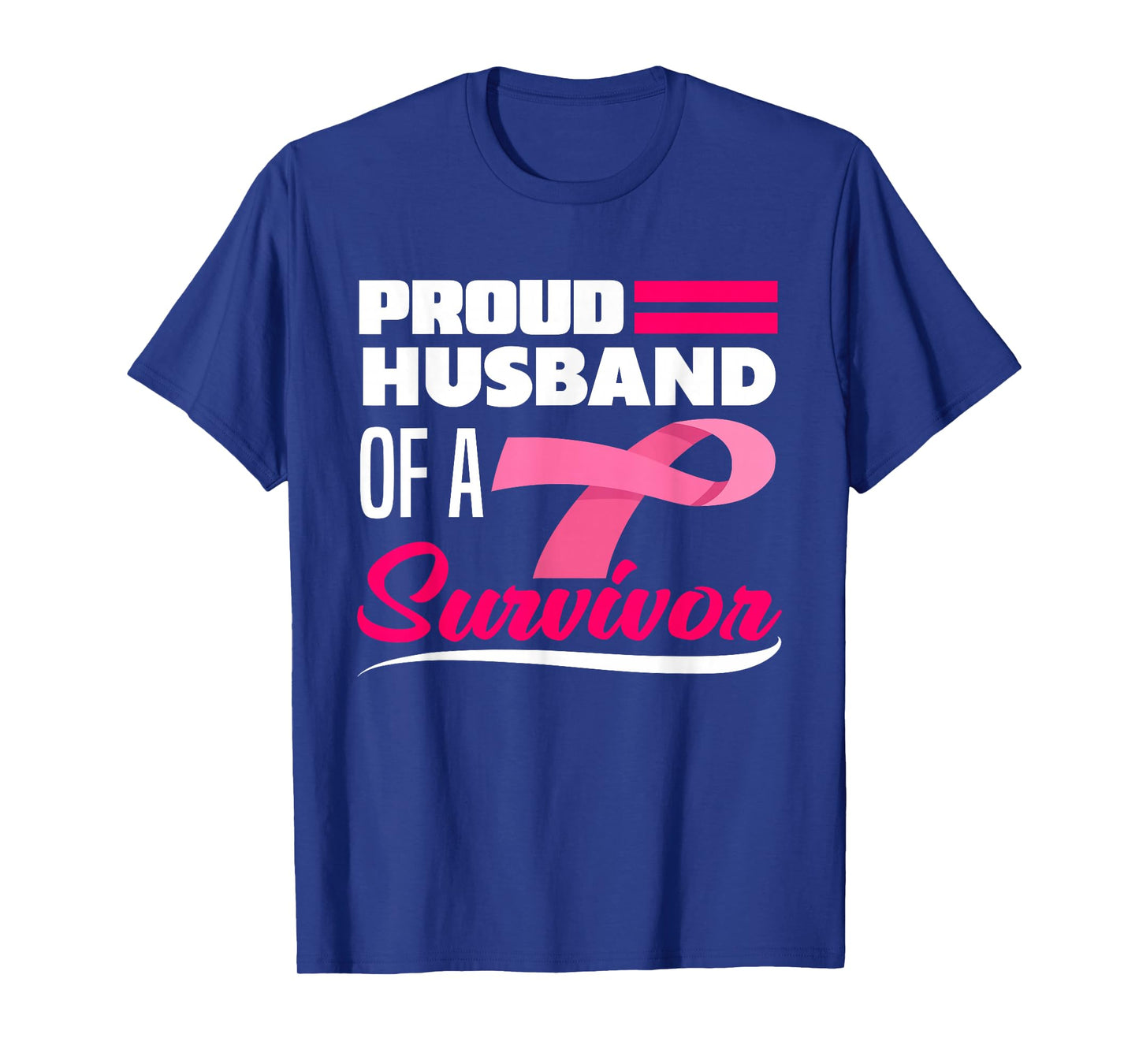Proud Husband Of A Survivor Wife Breast Cancer Awareness T-Shirt