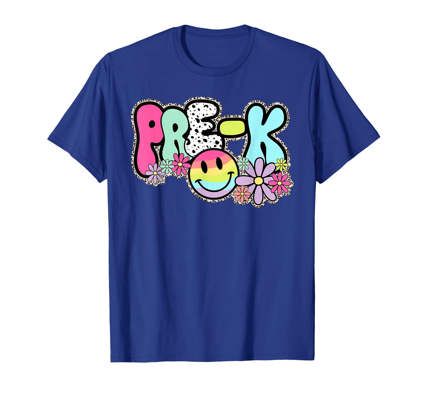 Pre-K Smile Face Retro Back To School Teacher Student T-Shirt for Men Women Kids