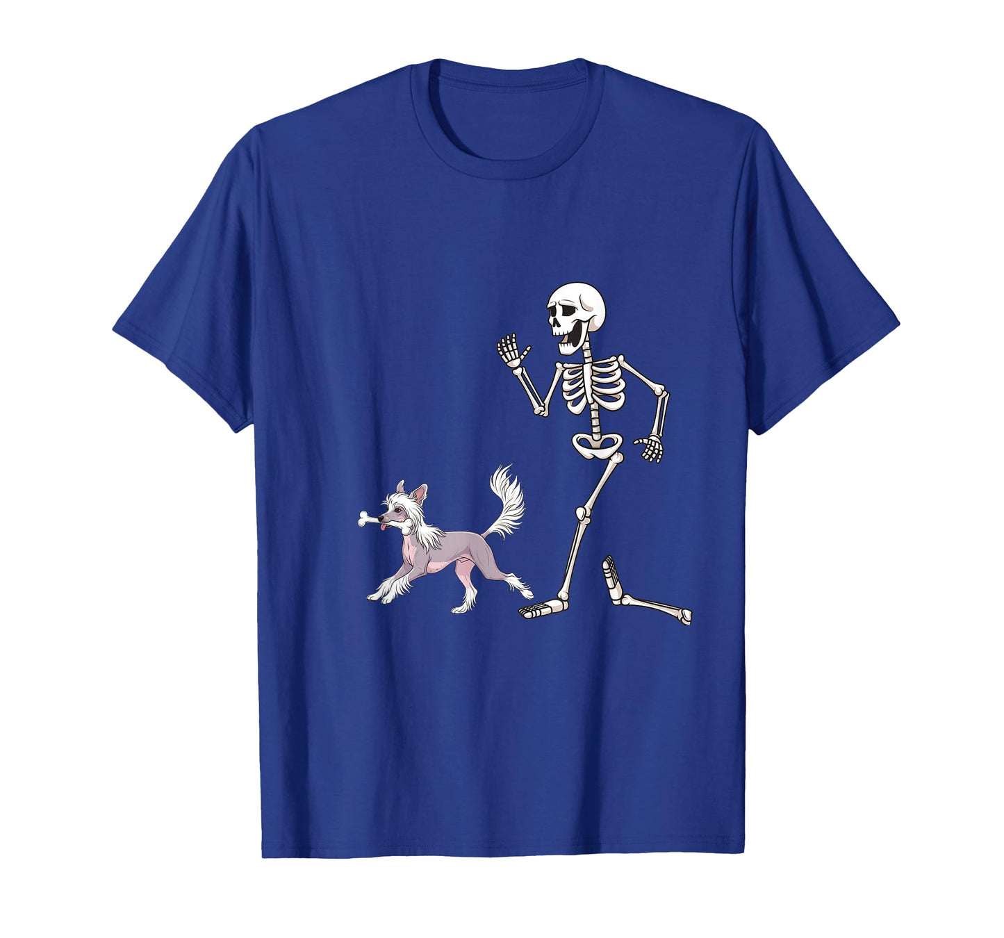 Funny Halloween Chinese Crested and Skeleton T-Shirt