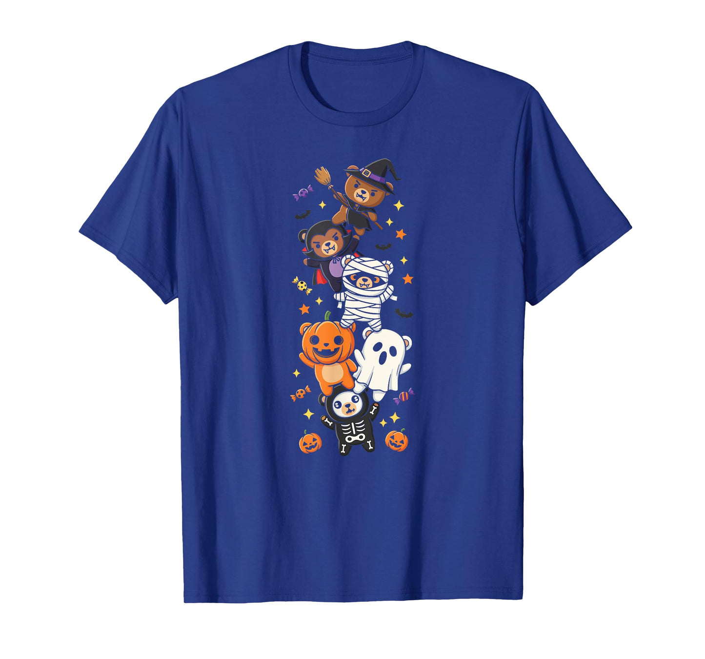 Funny Bear Witch Vampire Ghost Halloween Kids Mens Womens T-Shirt