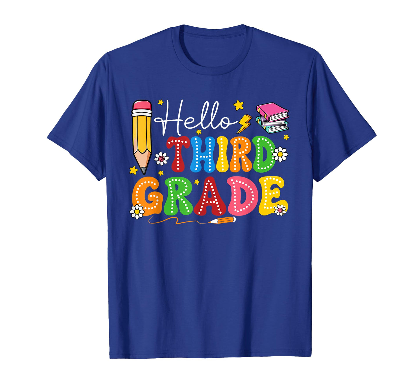 Groovy Hello Third Grade Teacher Kids First Day Of School T-Shirt
