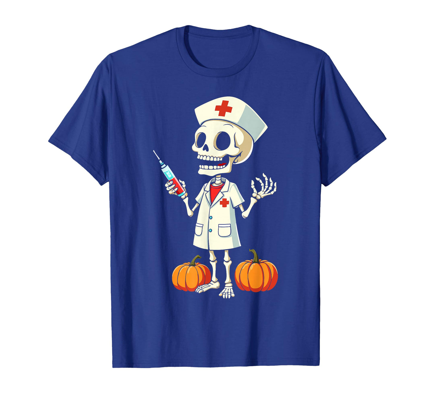 Funny Skeleton Nurse Halloween Costume for Work T-Shirt