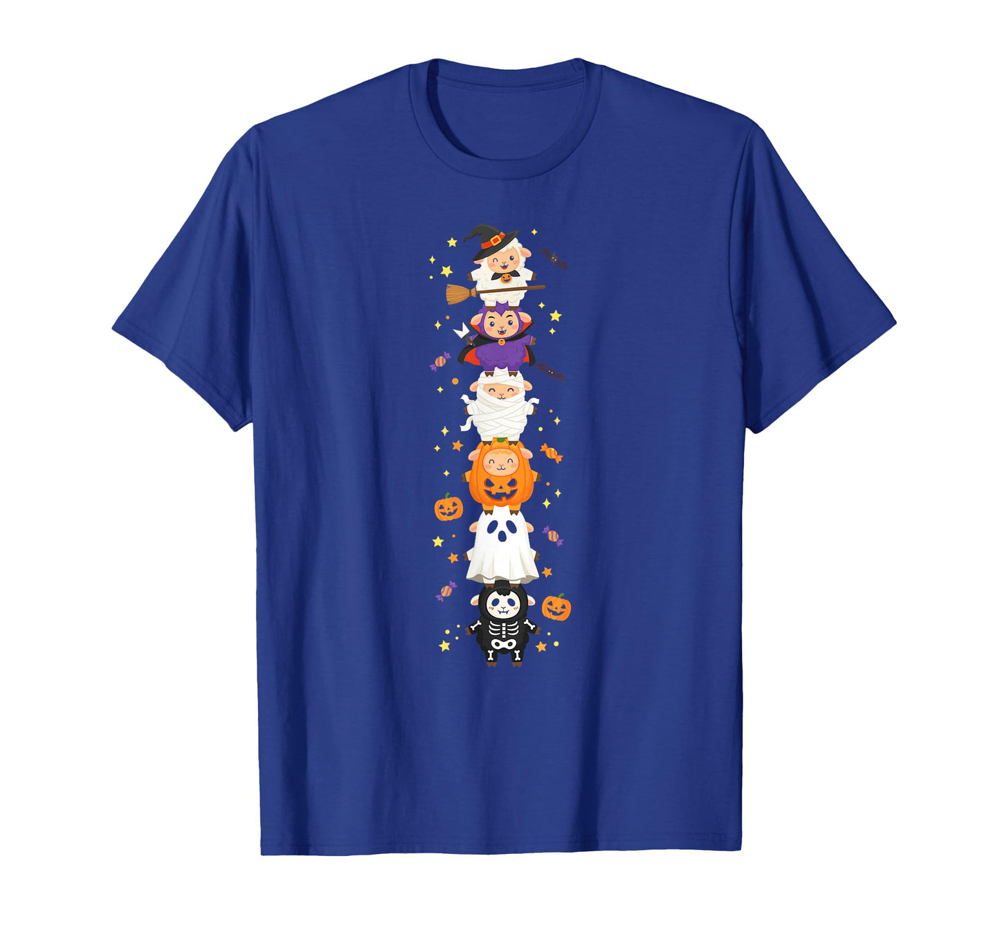 Funny Sheep Witch Vampire Ghost Halloween Kids Mens Womens T-Shirt