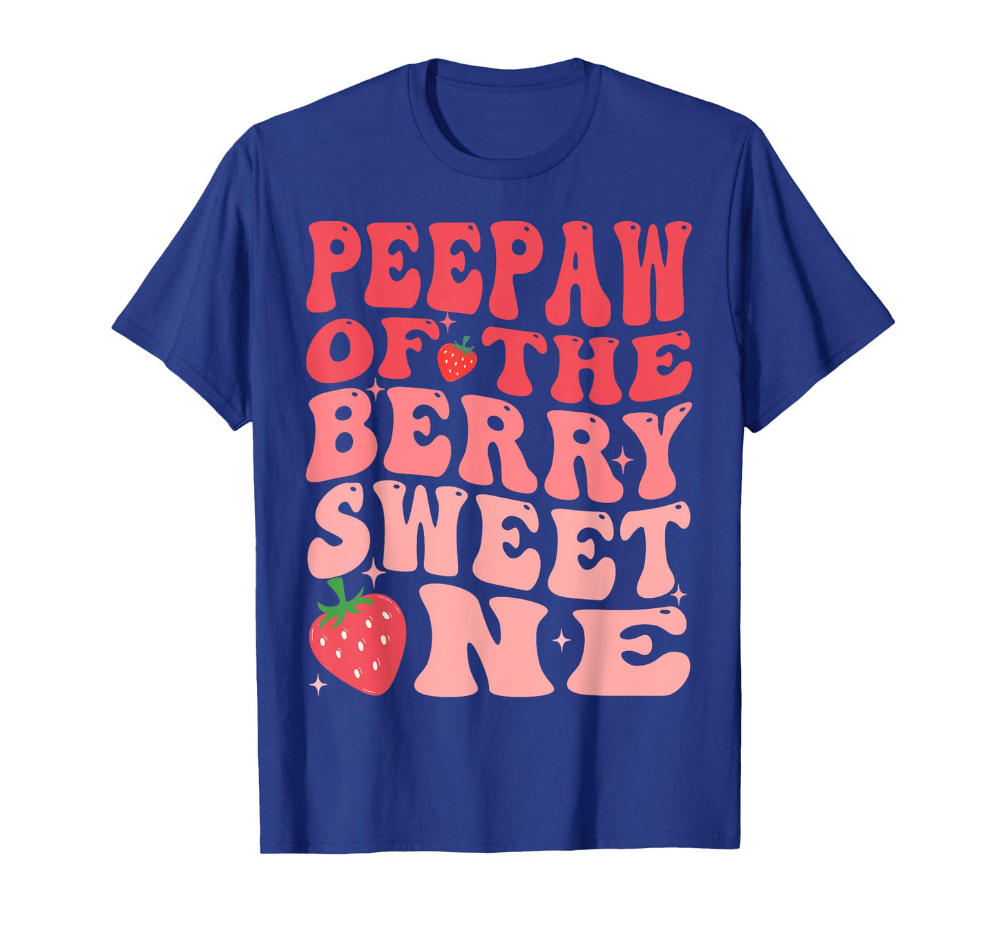 Peepaw Of The Berry Sweet One 1st Birthday Strawberry T-Shirt