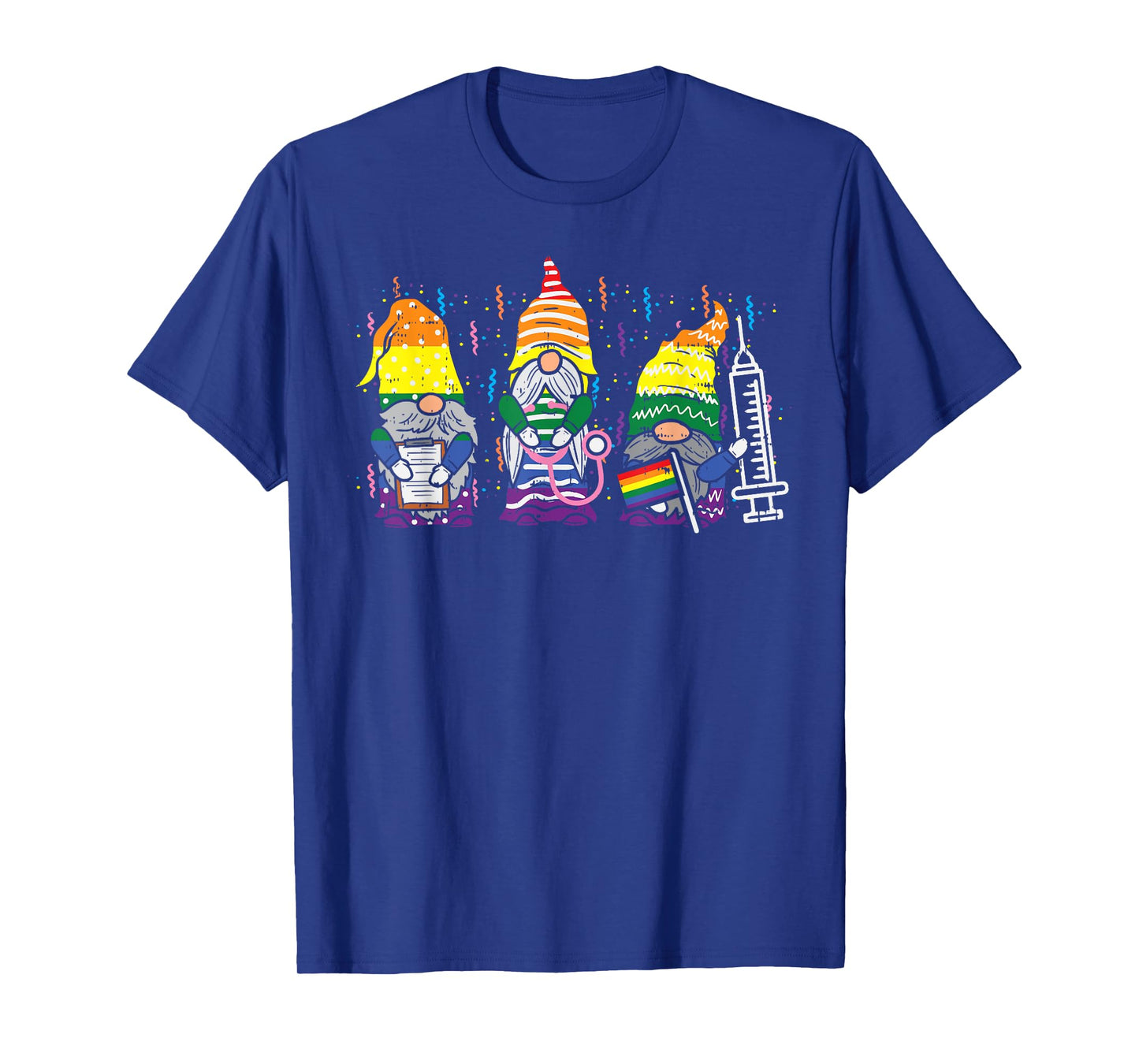 Rainbow Flag Gnome Nurse RN Scrub LGBT Pride Month Gay Ally T-Shirt