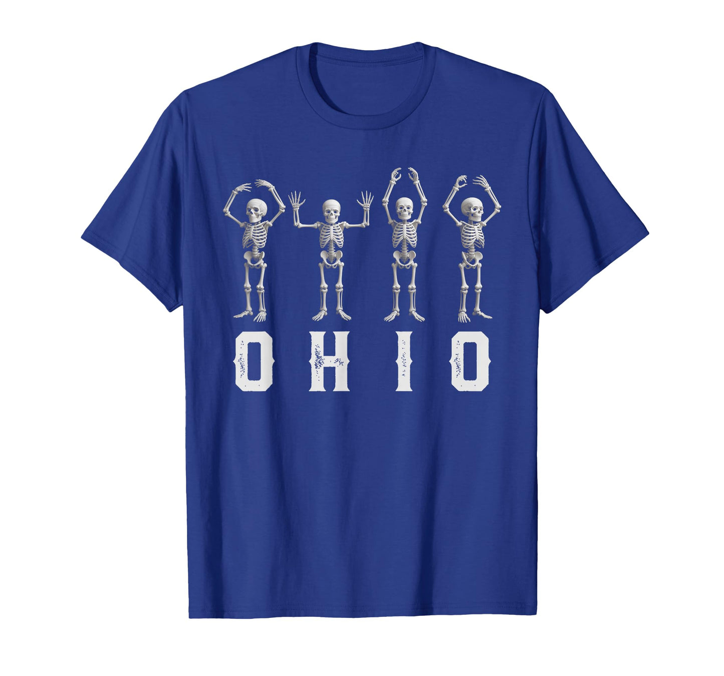 Funny O-H-I-O State Skeleton Ohio Vintage Halloween Women T-Shirt
