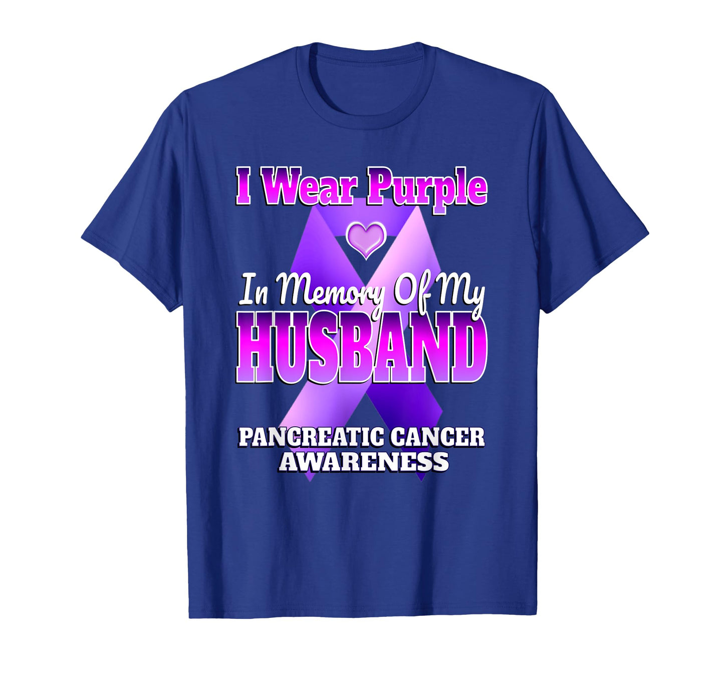 I Wear Purple In Memory Of My Husband Pancreatic Cancer T-Shirt