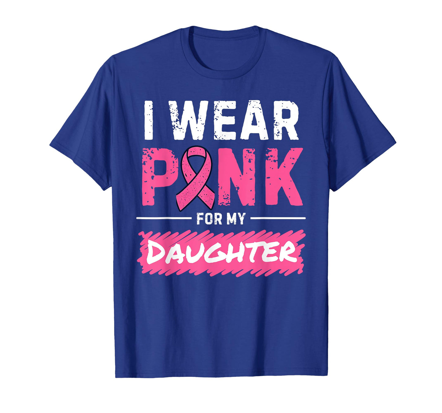I Wear Pink for My Daughter Vintage Breast Cancer Awareness T-Shirt