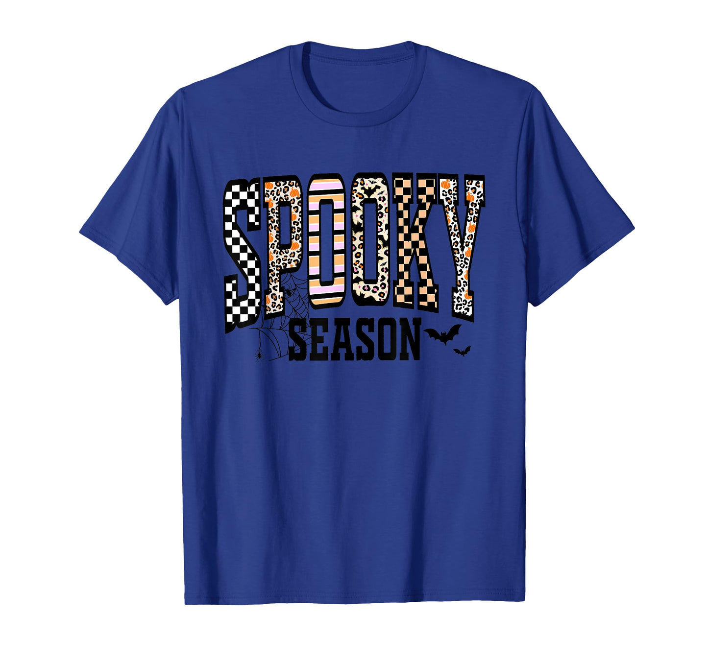 Halloween Spooky Coquette Leopard Checkered Fall T-Shirt