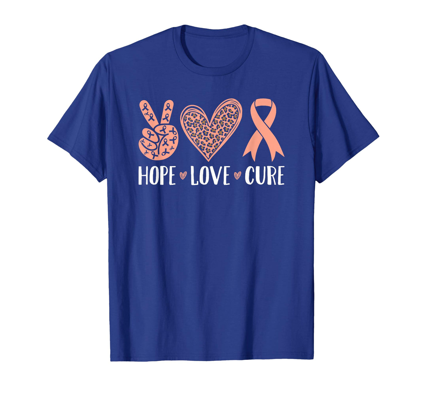 Endometrial Cancer Peach Ribbon Uterine T-Shirt