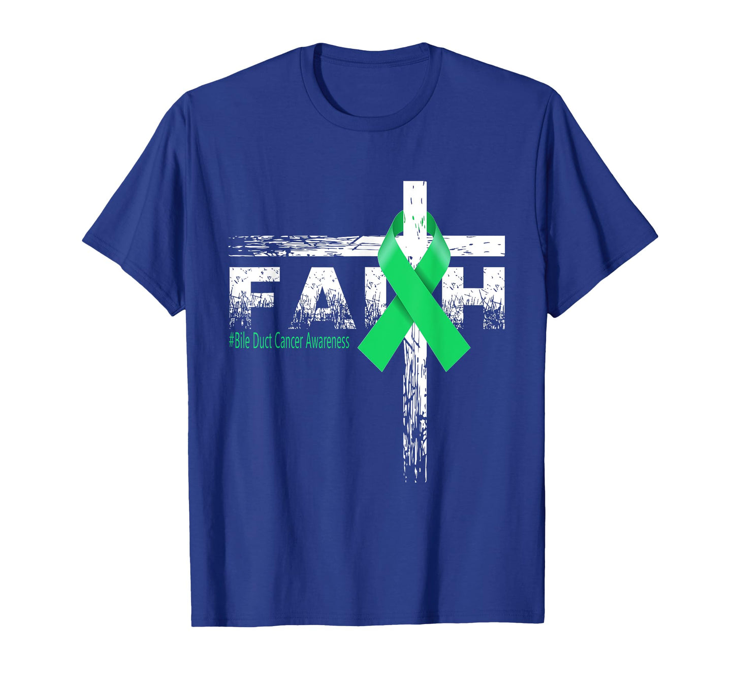 Bile Duct Cancer Awareness Christian Faith & Cross T-Shirt