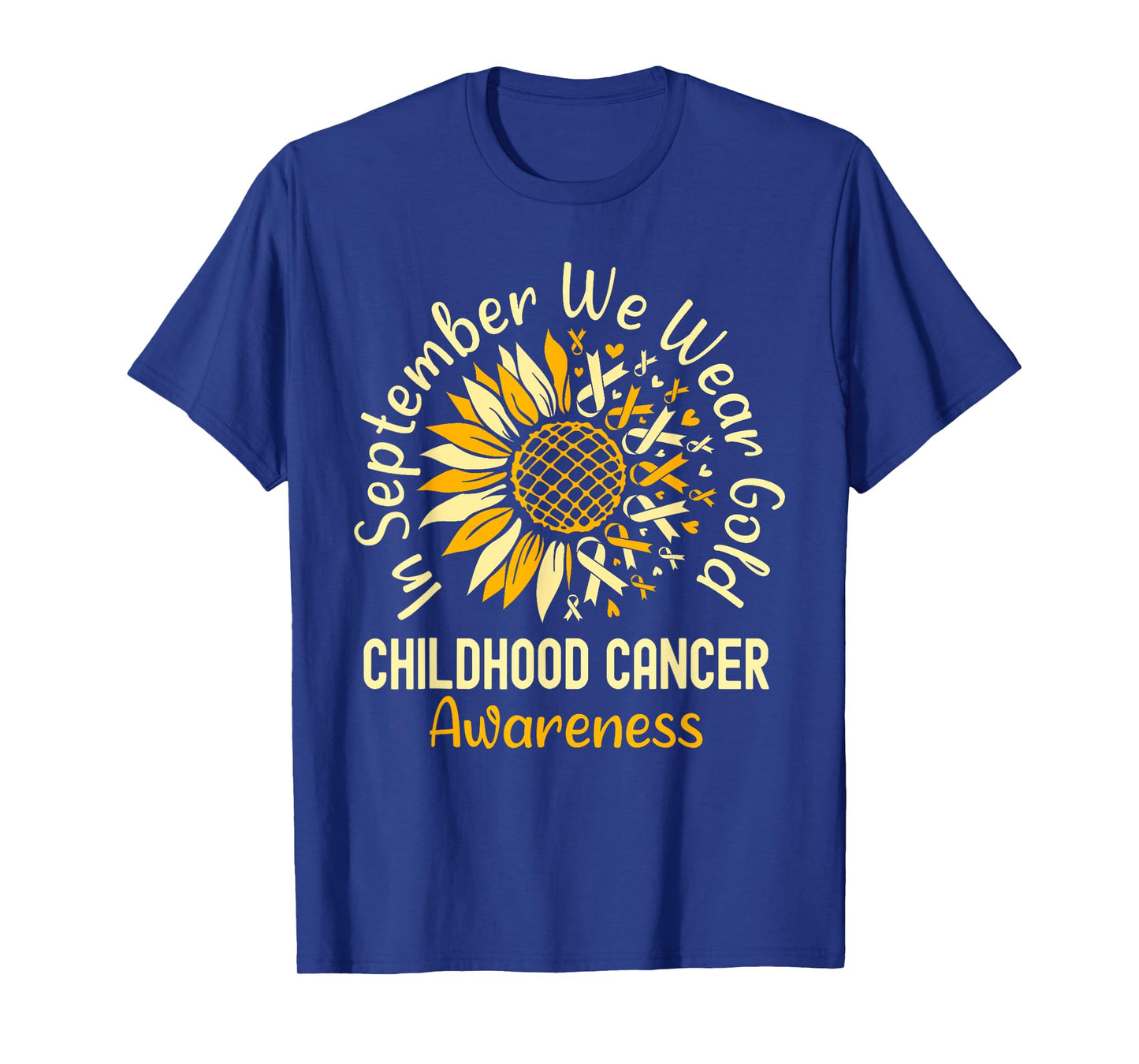 September We Wear Gold Sunflower Childhood Cancer Awareness T-Shirt