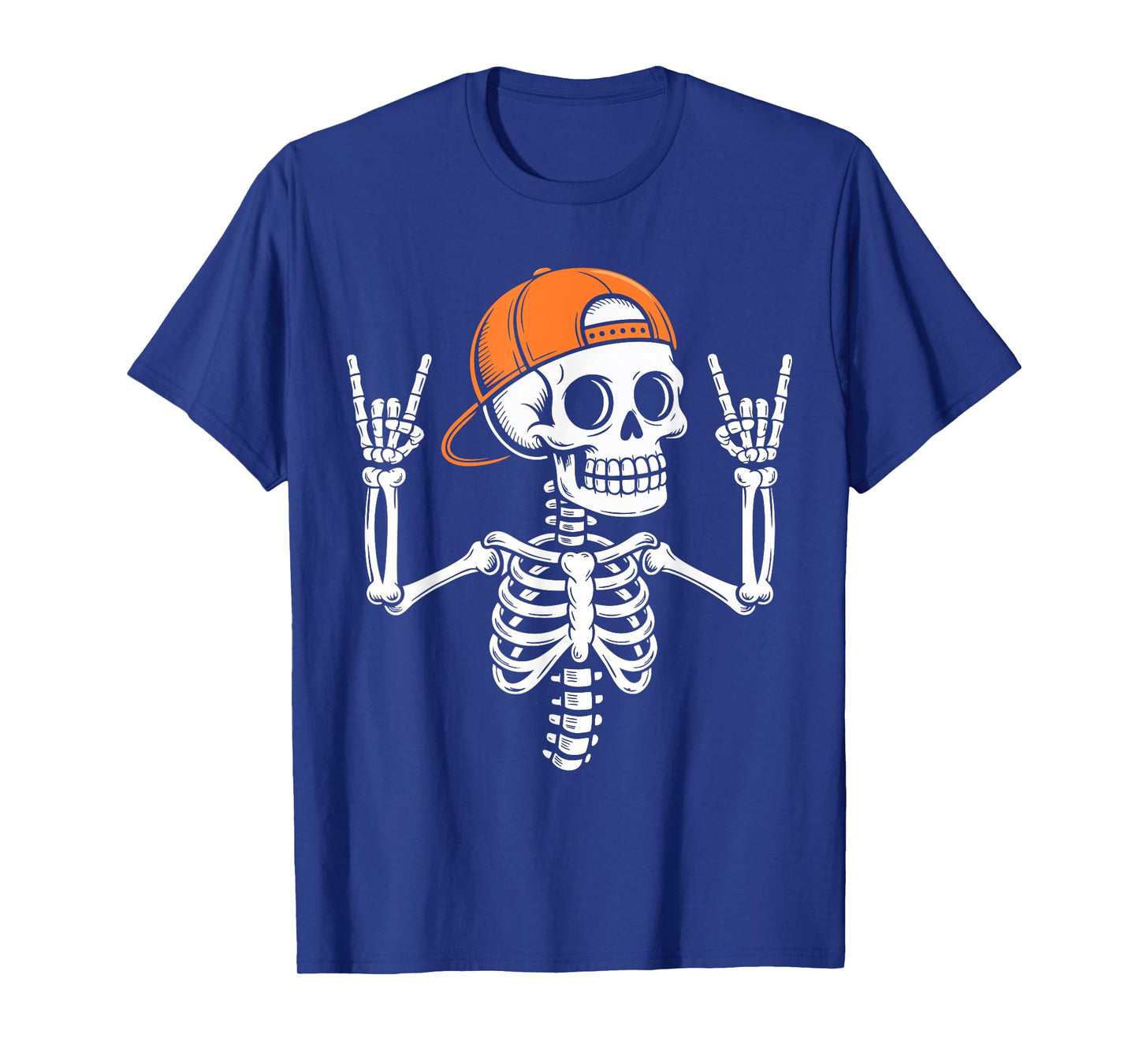 Skeleton Rocker Shirt Cap Punk Skater Men Boy Kids Halloween T-Shirt