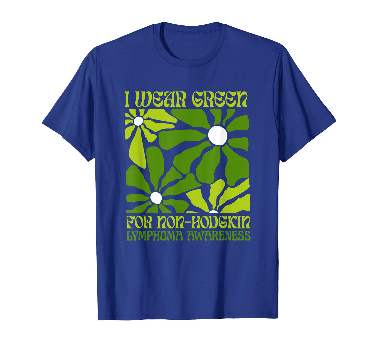 I Wear Lime Green Non-Hodgkin Lymphoma Awareness Floral T-Shirt