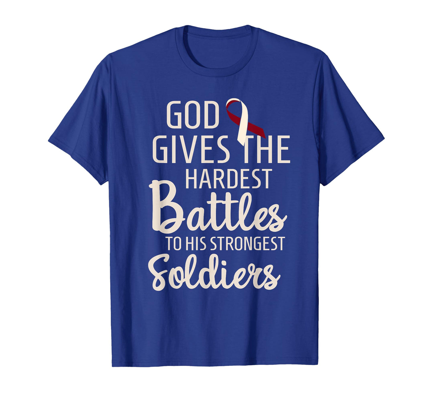Head & Neck Cancer Fighter Survivor Motivational Burgundy T-Shirt