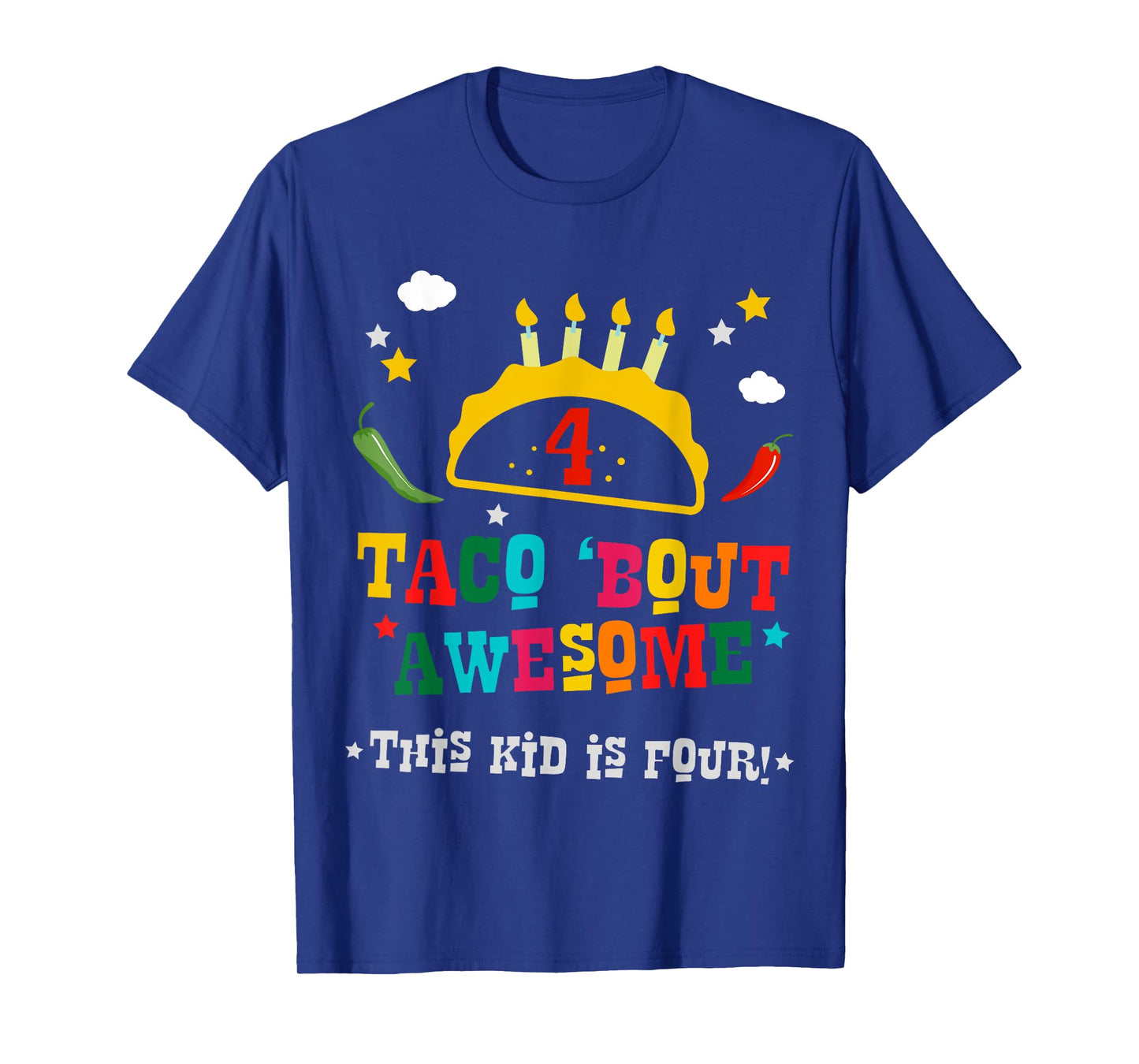 4th Birthday Taco Bout Awesome Boys Age 4 Four Party Gift T-Shirt