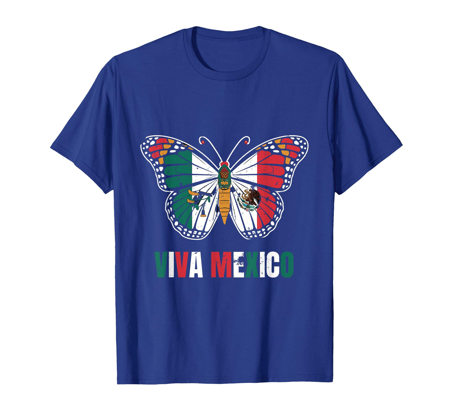 Viva Mexico Mexican Independence Day Butterfly flag Mexico T-Shirt