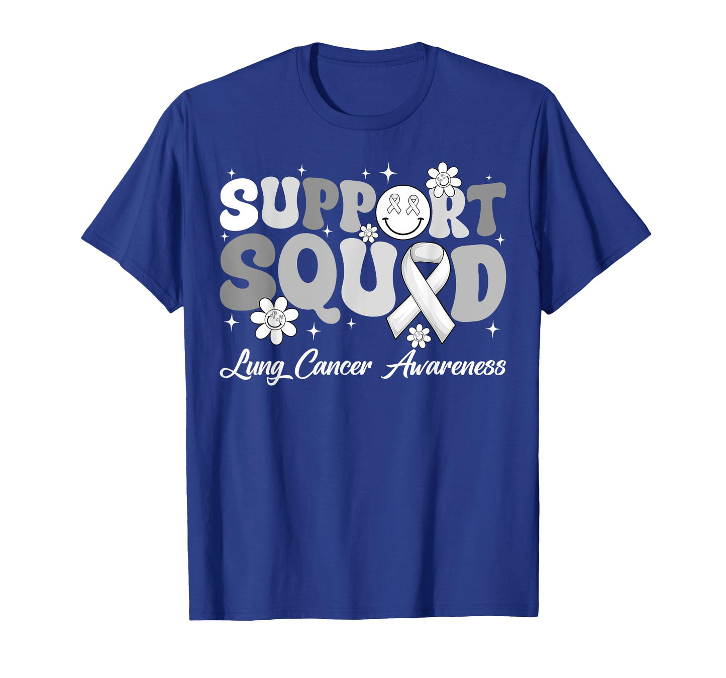 Groovy Support Squad Lung Cancer Awareness Month Supporter T-Shirt